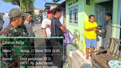 Wujud Kepedulian TNI di Bulan Ramadan, Korem Karawaci Berbagi Takjil kepada Masyarakat Teluknaga