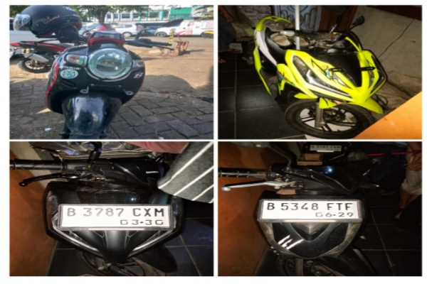 sejumlah barang bukti yang diamankan, di antaranya beberapa unit sepeda motor berbagai jenis (Polres Metro Tangerang Kota)