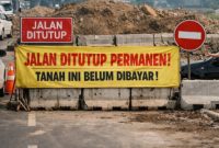 Foto ilustrasi penutupan jalan tanggul timur kapuk oleh warga