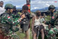 Foto istimewa Personel Satgas Pamtas RI–PNG Yonif 136/Tuah Sakti memberikan pelayanan kesehatan gratis kepada warga di Desa Ukuneri, Kabupaten Puncak Jaya, Papua Tengah