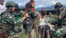 Foto istimewa Personel Satgas Pamtas RI–PNG Yonif 136/Tuah Sakti memberikan pelayanan kesehatan gratis kepada warga di Desa Ukuneri, Kabupaten Puncak Jaya, Papua Tengah