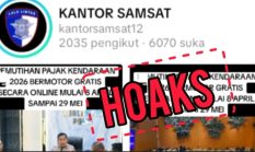 Hoaks Pemutihan Pajak Kendaraan Online 2026 Beredar di TikTok, Korlantas Polri Beri Klarifikasi