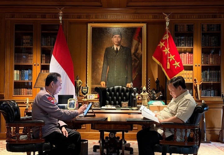 Momen pertemuan Presiden Prabowo bersama Kapolri di Hambalang (IG.Presiden Republik Indonesia)