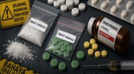 Sebuah warung kelontong di Jalan Gagak, RT 07 RW 08, Kelurahan Semanan, Kecamatan Kalideres, Jakarta Barat, digerebek Kepolisian Polsek Kalideres. Ilustrasi obat keras ilegel