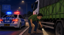 Ilustrasi Oknum PJR Lempar Surat Tilang di Ruas Tol Tangerang-Merak 