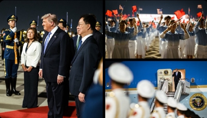 Foto presiden Amerika Serikat tiba di Tiongkok (Dok.Instagram Donald Trump)