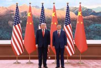 Foto Presiden Amerika Serikat Donald Trump bersama Presiden China Xi Jinping (X:Xi Jinping)