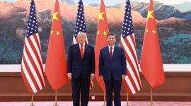 Foto Presiden Amerika Serikat Donald Trump bersama Presiden China Xi Jinping (X:Xi Jinping)