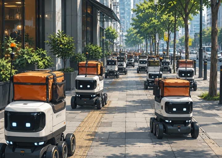 Trotoar Dipenuhi Robot Pengantar Makanan, Tuai Pro dan Kontra di Tengah Warga
