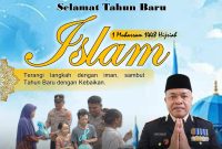 Kapolsek Pakuhaji AKP Prapto Lasono, S.H., M.H., berserta jajaran personel dan Bhayangkari menyampaikan ucapan selamat Tahun Baru Islam