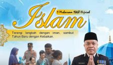 Kapolsek Pakuhaji AKP Prapto Lasono, S.H., M.H., berserta jajaran personel dan Bhayangkari menyampaikan ucapan selamat Tahun Baru Islam