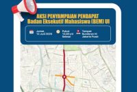 Sobat Lantas,
Sehubungan dengan adanya kegiatan aksi penyampaian pendapat oleh Badan Eksekutif Mahasiswa (BEM) UI 