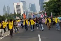 BEM UI Gelar Aksi Unjuk Rasa di Bundaran HI (Foto: Tangkapan Layar)