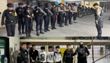 Satbrimob Polda Metro Jaya bersama Tim Perintis Presisi Polres Metro Jakarta Timur membubarkan aksi tawuran yang terjadi di kawasan Jalan Raya Bogor, Kramat Jati, Jakarta Timur