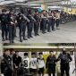 Satbrimob Polda Metro Jaya bersama Tim Perintis Presisi Polres Metro Jakarta Timur membubarkan aksi tawuran yang terjadi di kawasan Jalan Raya Bogor, Kramat Jati, Jakarta Timur