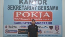 Ketua PWGK Keresek Alex Sibti menyampaikan apresiasi atas penghargaan Warta Kota Award 2026 yang diraih Pemerintah Kabupaten Tangerang
