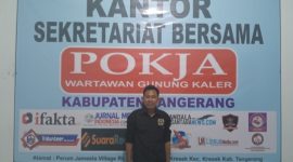 Ketua PWGK Keresek Alex Sibti menyampaikan apresiasi atas penghargaan Warta Kota Award 2026 yang diraih Pemerintah Kabupaten Tangerang