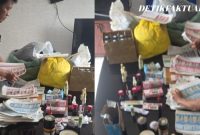 Polisi Sita Ratusan Lembar uang palsu dan alat pembuatnya