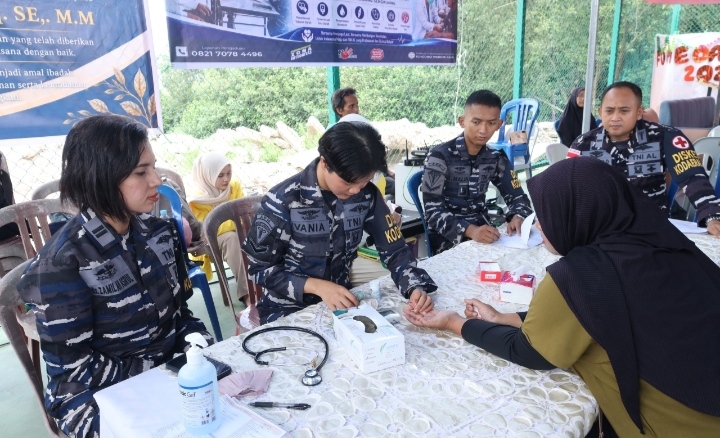 Kodaeral IV Gelar Bakti Kesehatan "Aku Cinta Laut" Bersama UNIBA dan Puskesmas Tanjung Sengkuang
