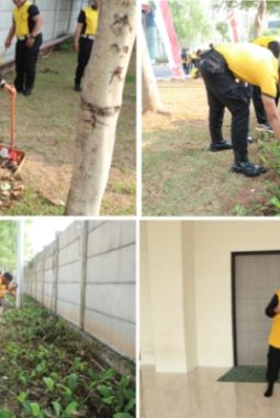 Sambut HUT ke-81 RI, Polres Metro Tangerang Kota Gelar Apel dan Kerja Bakti