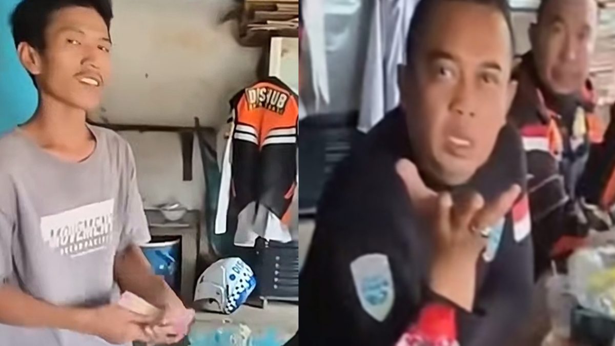 Tangkapan layar video viral yang memperlihatkan dugaan praktik pungutan liar (pungli) oleh oknum Dinas Perhubungan (Dishub) Kota Bekasi terhadap sopir truk