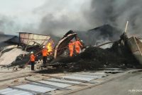 Gudang Kasur Busah di kawasan Kosambi Permai, Kabupaten Tangerang, terbakar pada Rabu