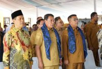Bupati Tangerang Moch. Maesyal Rasyid saat mendampingi Gubernur Banten Andra Soni dan Wakil Gubernur Banten Achmad Dimyati Natakusumah meresmikan tujuh Unit Sekolah Baru (USB) se-Provinsi Banten di SMAN 33 Kabupaten Tangerang, Pasar Kemis, Senin (31/8/2026) (Dok.Istw)